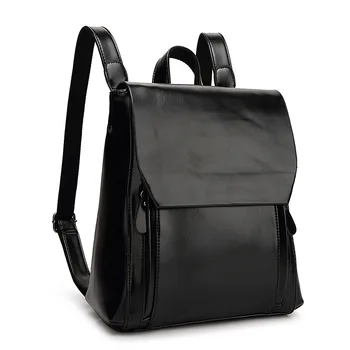 

Wobag New PU Leather Women Bag Soft Surface Retro College Lady Backpack 2019 Fashion Bag Black/Brown/Red