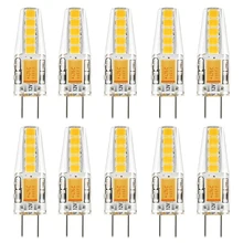 10 pces g4 lâmpada led 12 v ac dc led g4 2 w branco natural 4000 k lâmpada 10led 2835smd substituir 20 w halogênio dustproof à prova de choque