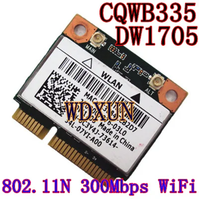 Atheros DW1705 беспроводной 802.11N+ Bluetooth 3,0 150 Мбит/с wifi Половина мини PCI-E Wlan карта QCWB335 для DELL Asus acer Toshiba wifi