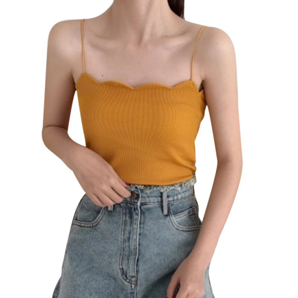 Camisole Chest Wrap Comfortable Women'S Tops Sport Lightweight T-Shirts Tops - Color: Yellow