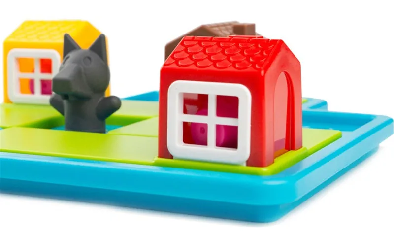 Jogos de Tabuleiro Desafio com Solução de Jogos Brinquedos de Treinamento para Crianças Criança Hide & Seek Inteligente Três Porquinhos 48 iq Oyuncak 14 Criança inteligente esconder & procurar jogos de