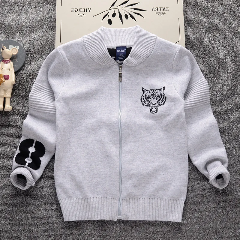 

Sweater for Boys 2017 Autumn New Baby Boys Sweaters Cotton Knitted Zipper Kids Teens Jacket Cardigan 7-11T Clothes