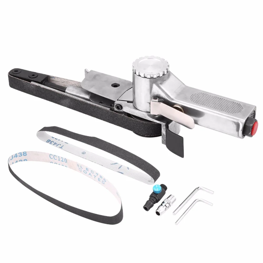 Полировщик шлифовальный станок инструмент 20 мм пневматический ленточный шлифовальный станок для воздушного компрессора W/шлифовальный ремень пневматический инструмент