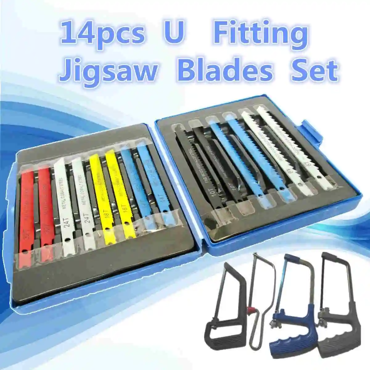 14Pcs Assorted U-shank Jigsaw Blades Metal Plastic Cut Cutting Wood Set New