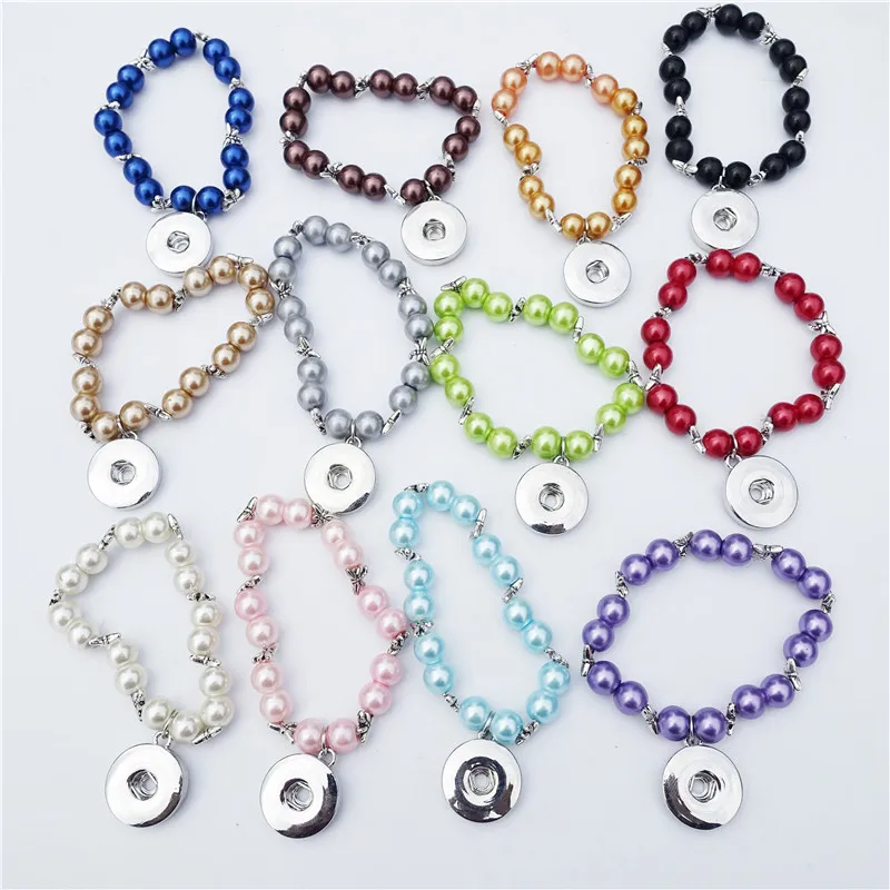 

Colors Pearl Beads Baby Bracelets Cute Dragonflies Charms 18 mm Snap Buttons Socket Pendant 12 Pieces Assorted Colors Kids Size