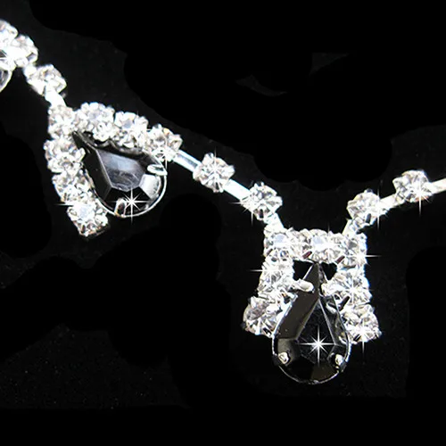 Женский ослепительный кубический цирконий ожерелье кристалл кулон серьги свадебный комплект ювелирных изделий 7UY A8RJ