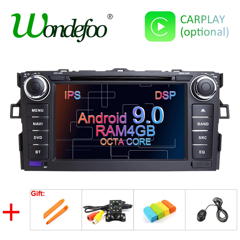 

DSP IPS Android 9.0 64G 2 DIN DVD PLAYER For TOYOTA AURIS Altis COROLLA 2012 2013 GPS radio screen stereo navigation multimedia