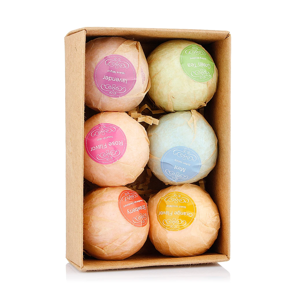 6pcs/pack Bath Salt Ball Set Essential Oil Bath Bomb Skin Care Cleaner