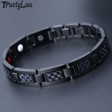 TrustyLan Черный Нержавеющая сталь магнитный браслет мужской Высокое качество Классический здоровый Мужские Браслеты Дружба Ювелирные изделия Прямая поставка
