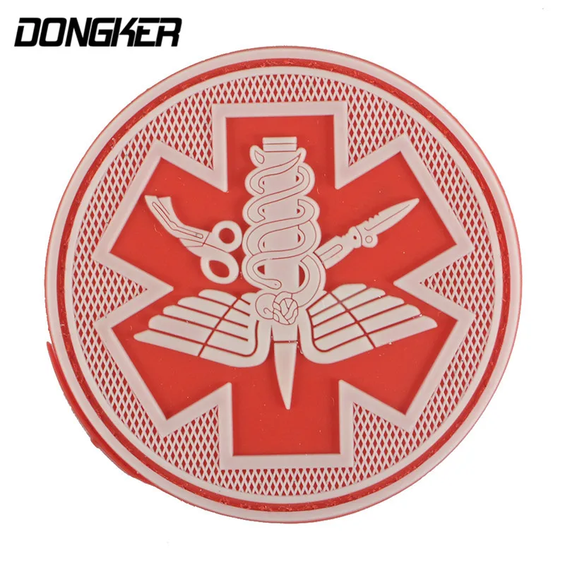 DONGKER Tactical PVC Patches Camping Military Army Armband Backpack Luminous Badges Patch For Hiking Safety Survival Pouch Kit