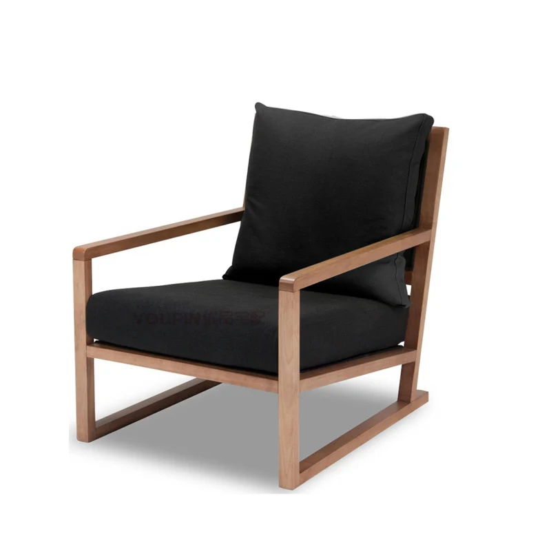 Solid Wood Frame Sofa Thick Edge Of The Seat Recliner Lounge Chair Lunch Scandinavian Modern Minimalist Solid Wood Frame Sofa Thick Edge Of The Seat Recliner Lounge Chair Lunch Scandinavian Modern Minimalist