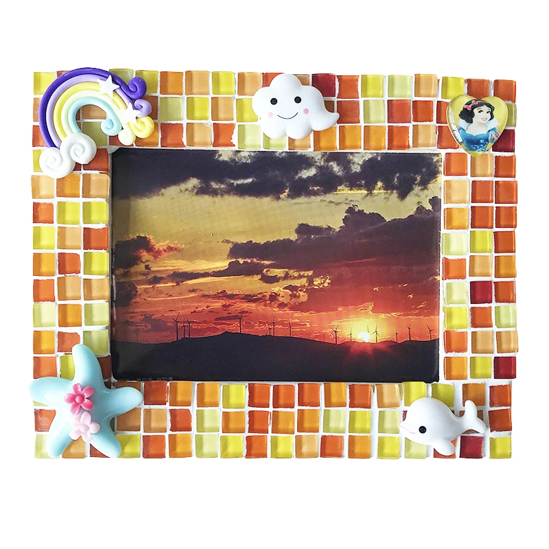 Quail 6 Inch Table Set Diy Mosaic Photo Frame Material Package,Creative Unique Handmade Gift,Children's Manual Work
