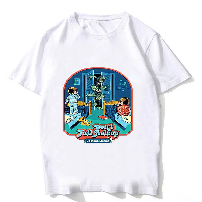 Don't Fall Asleep Fashion Women T-Shirt Custom Styles Short Sleeve 100% Cotton Letter Print Tops Students Shirt Gift | Женская