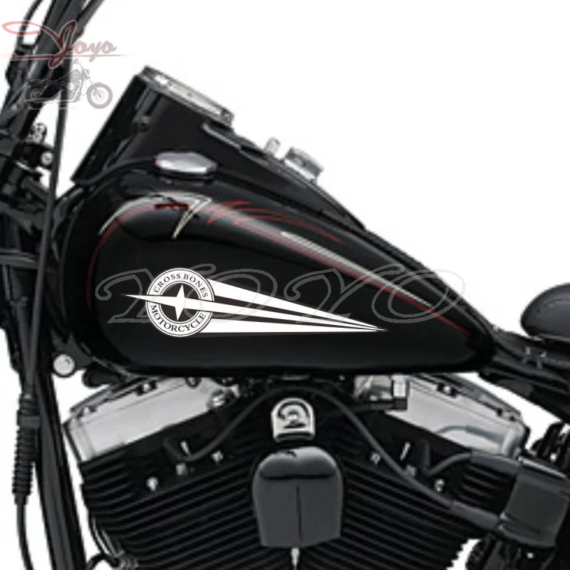 

Motorcycle Decal Fairing Stickers Fuel Tank Decals Vinyl Sticker For Harley Softail FLSTSB Cross Bones