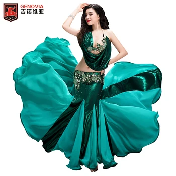 

2018 Hot Women belly dance costume wear Bra&Long skirt carnival belly dancing clothes halloween bellydance 2pcs suit