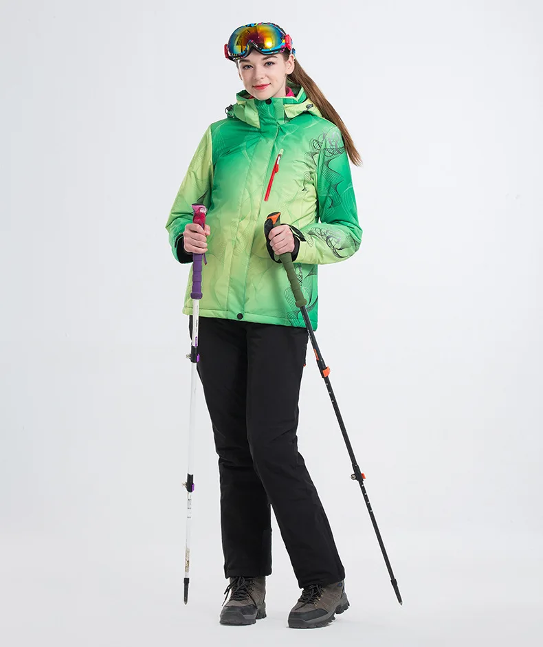 LANLAKA брендовый лыжный костюм для женщин, Куртки для сноубординга+ штаны, теплое зимнее пальто, дышащий, опционально, красочные лыжные комплекты для женщин - Цвет: SUITs   2