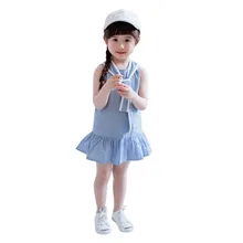 Summer New Fashion Girl Dresses Girls Dress Striped Sleeveless bow Knee Length Kids Casual Clothing Summer New Fashion Girl Dresses Girls Dress Striped Sleeveless bow Knee Length Kids Casual Clothing