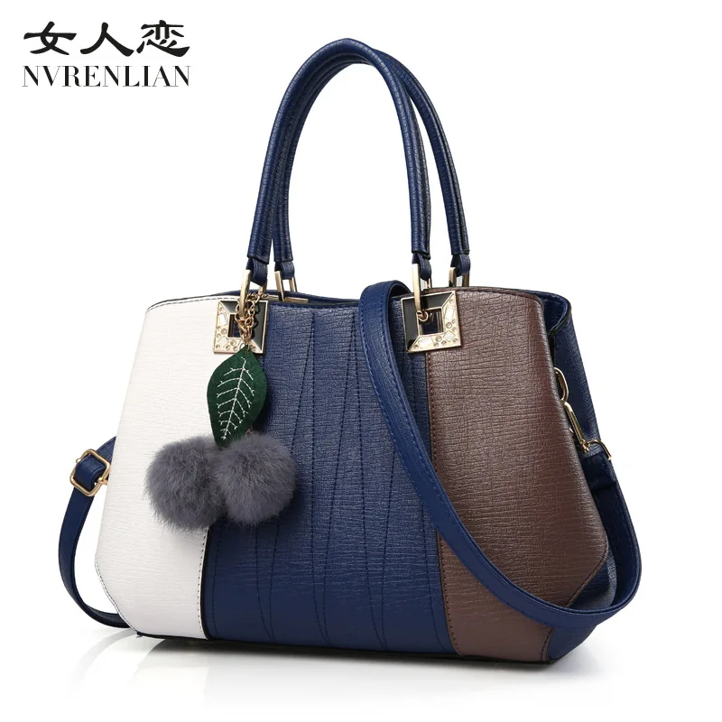 

NVRENLIAN Brand Vintage Women Handbags Casual Leather Ladies Patchwork Bag Female Tote Women Messenger Bag sac a main