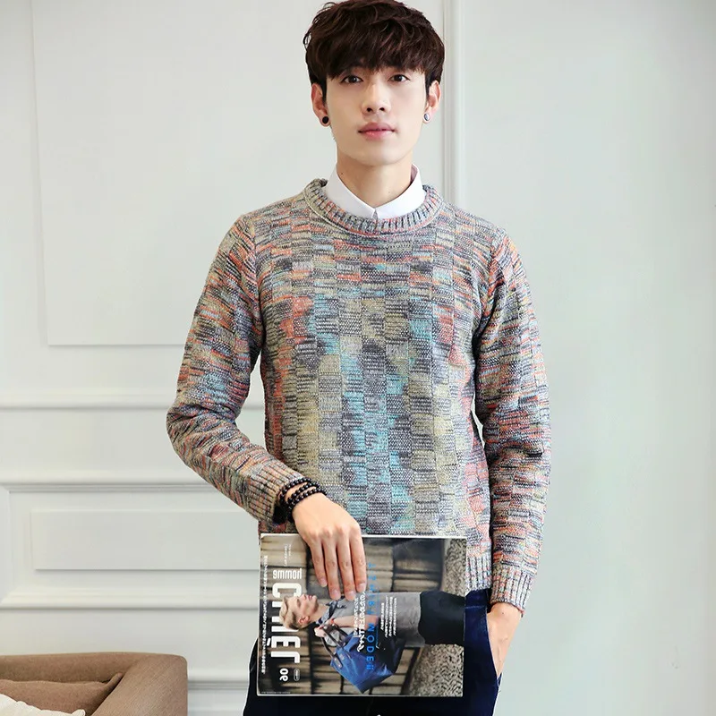

New Men's Sweaters, Fashion Pullovers, Round-necked Knitted Sweaters with Simple Personality