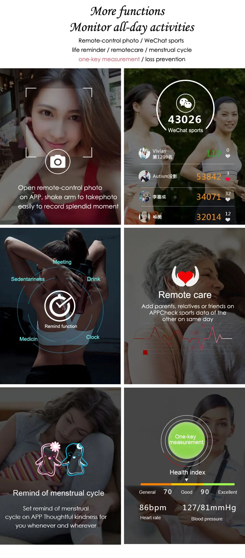 LEMDIOE женские умные часы Для женщин Водонепроницаемый IP67 сердечного ритма крови Давление монитор мульти-спортивный режим Smartwatch для IOS и Android