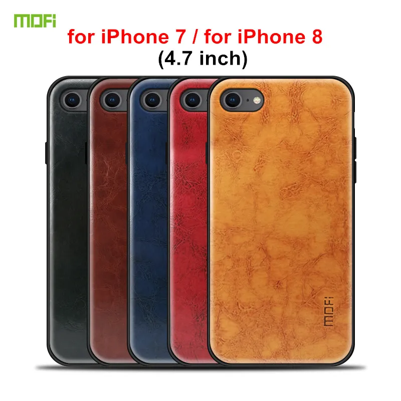 Koop MOFi Lederen + PC + TPU Case voor iPhone 7 iPhone 8 Cover telefoon Gevallen 4.7 inch Volledige Bescherming Achterkant voor iPhone 7 8 Case