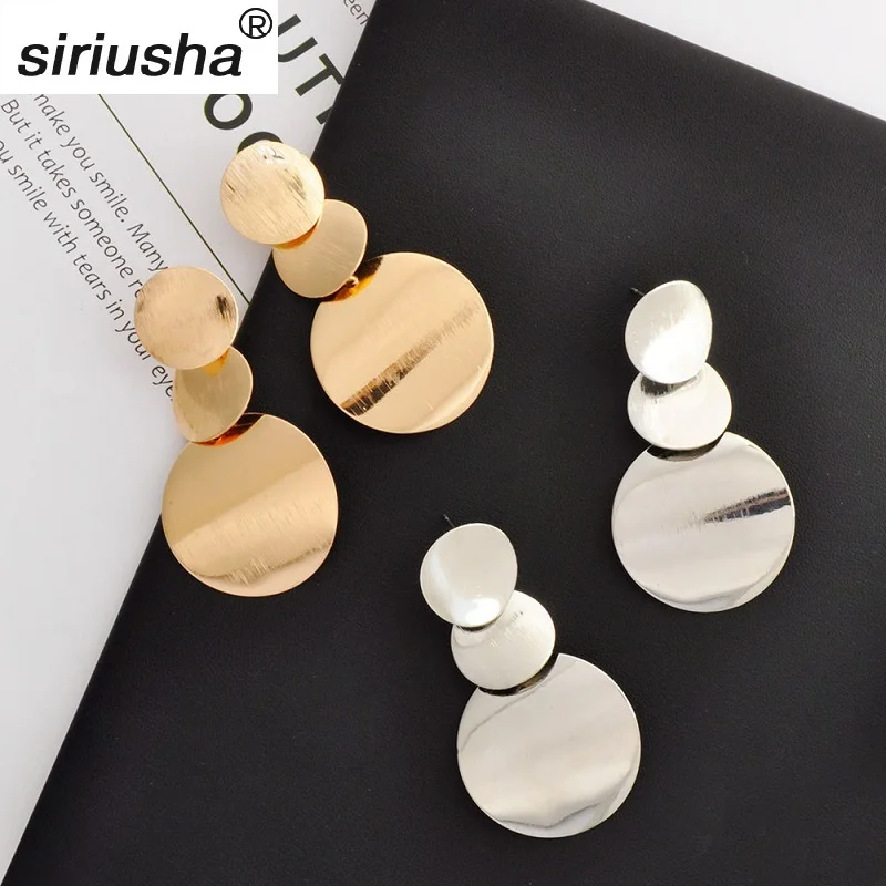 

European and American retro exaggerated metal circle earrings Fashion geometric multi-layer small round earrings jewelry Y806