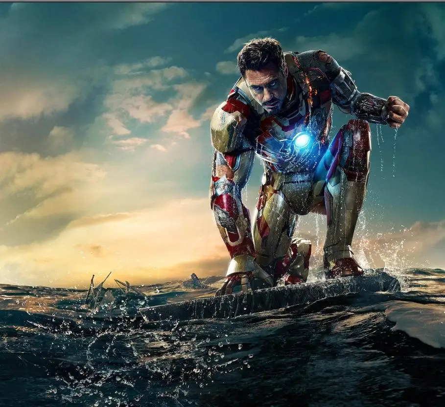 

7x5FT Super Hero Squat Iron Man Mark Clouds Dark Sea Rocks Custom Photography Backdrops Studio Backgrounds Vinyl 150cm x 220cm