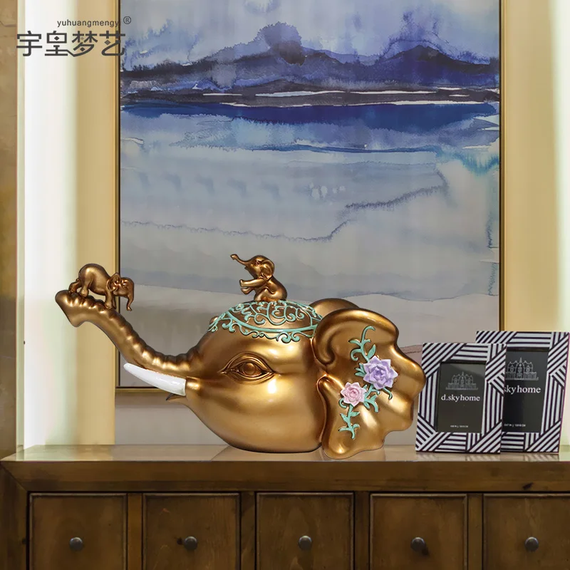 

European style Elephant fortune cat Ornaments geomancy elephant The sitting room porch house and home TV bench decoration