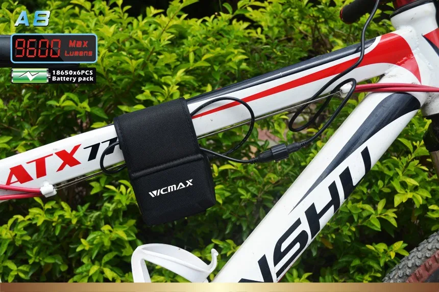 Excellent 8 X  XM-L2 LED A8 Bicycle Bike Light 9600LM LED 3 Mode headLamp with 10000mAh Waterproof Battery Pack and charger 12