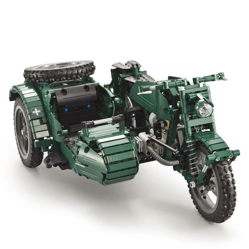

Military technology motorcycle remote control model remotely control building blocks toys World War II building blocks serier