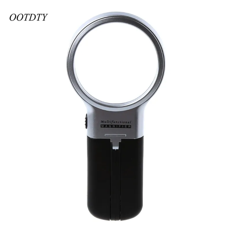 

OOTDTY 3X Desktop Handheld Reading Magnifier With LED Lights Magnifying Glass Foldable Optical Measuring Instruments