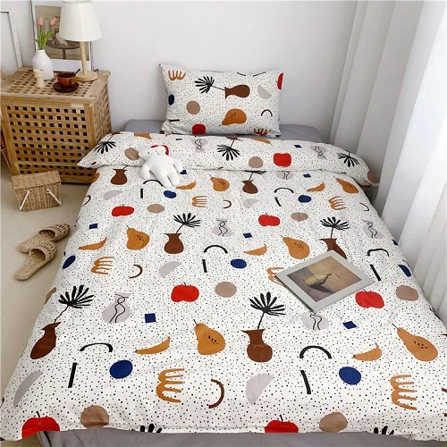 Multi color bedding Queen Twin size Duvet Cover 100%Cotton Bedding Set for Kids Youth Ultra soft bedsheets linen fitted sheet - Цвет: bedding set 1