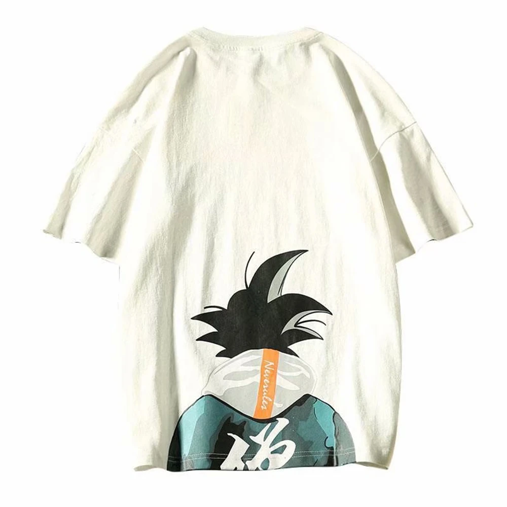 

Men's Cartoon Dragon Z Ball Goku Print T-Shirt Summer Japanese Tide Brand Anime Harajuku Style Loose Round Neck Short Sleeve