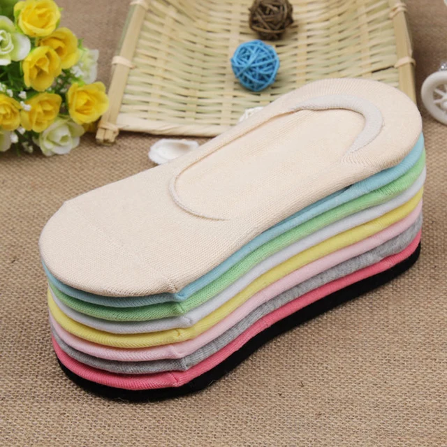 7Pair Ladies Boat Socks Slipper Low Cut Socks Women Home Slippers Casual Breathable Non-Slip Invisible Socks For Girls