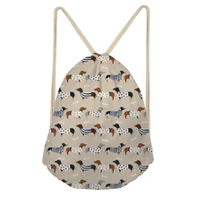 Noisy Designs Drawstring Bag 3D beagle Printed String Sack Beach Women Travel Storage Package Teenagers Backpack off white bag