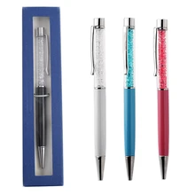 Металлическая ручка с флагом, Хрустальная шариковая ручка с подарочным логотипом, чехол-ручка для свадебной рекламы