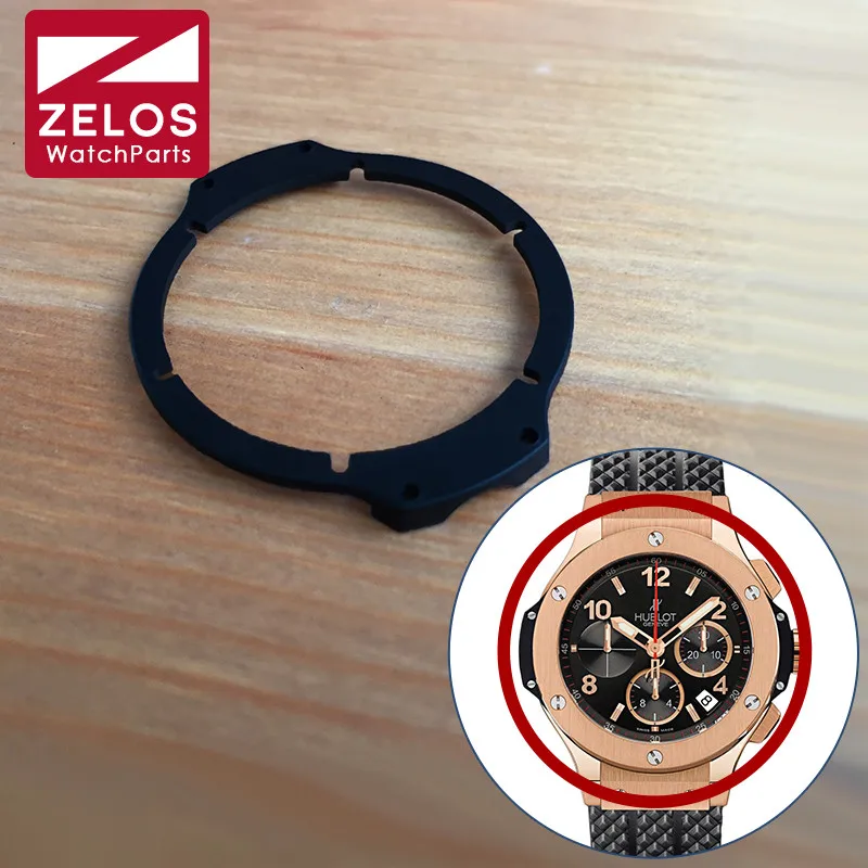 Interna de Plástico Preto para Hublot Moldura Banda Grande 301 Relógio Homem Automático Hub 44mm