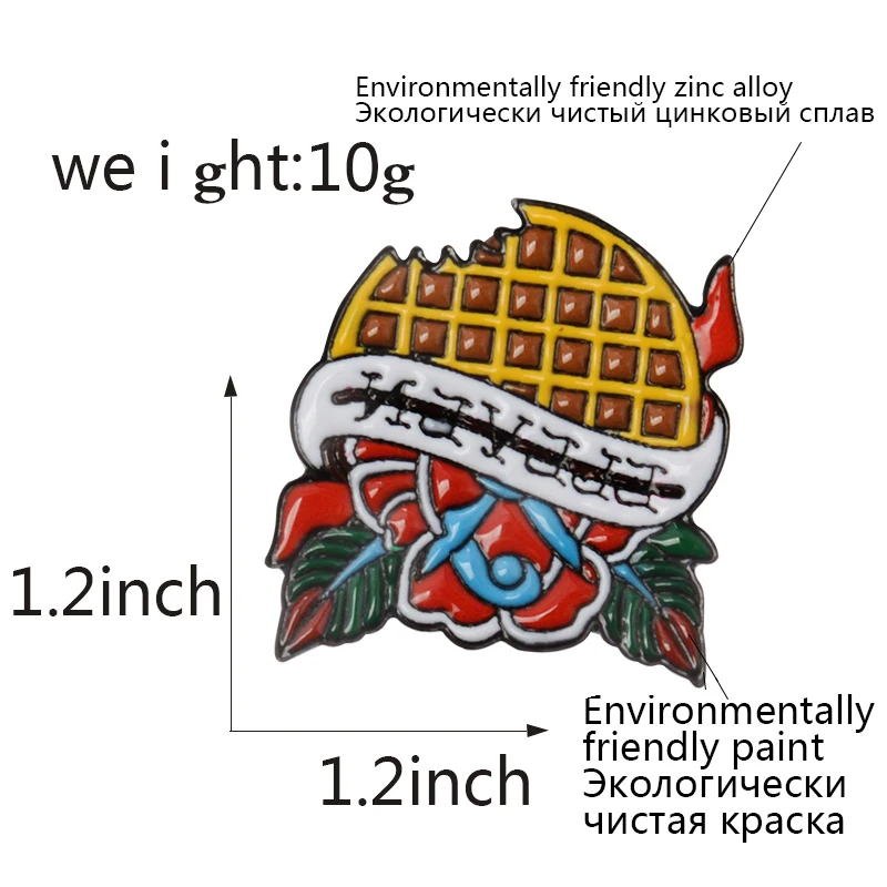 С принтом «Yummy» вафли! Рюкзак для одежды аксессуары бельгийский Eleven Stranger Thing цветы мягкая эмаль Нагрудный значок джинсовая рубашка