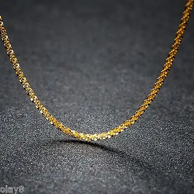 

Au750 Real 18K Yellow Rose White Multi-tone Gold Necklace Women Full Star Link Chain 2-2.5g 18inch