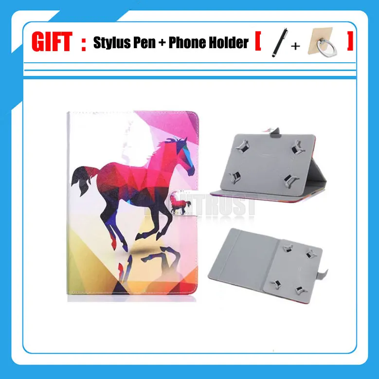 

Universal Cover for HuaWei MediaPad T1 8.0 S8-701U S8-701W 8 inch Tablet Printed PU Leather Stand Case (No camera hole) + Gift