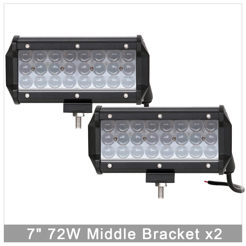 20 дюймов 4D объектив СВЕТОДИОДНЫЙ внедорожный светильник для тележки 12 в 24 в 4x4 внедорожника ATV лодки трактора Точечный светильник s дальнего света - Цвет: 7 Inch 72W Spot x2