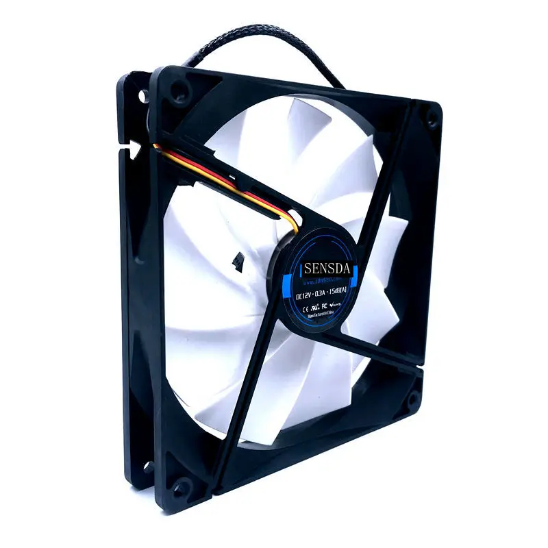 

slient quiet low noise 140mm cooling fan 140*140*25mm DC12V 0.30A(rated 0.18A) 880RPM 15DBA axial computer pc case cooler
