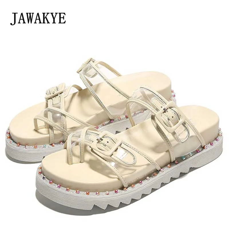 

2018 Fashion Pvc Transparent Shoes Woman Open Toe 5CM Platform Thick Bottom Slipper Sandals Women Beach Shoes