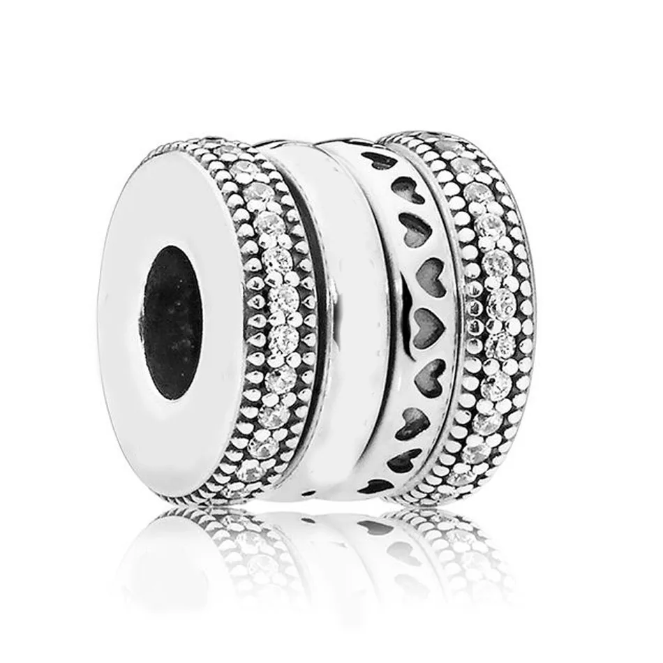 Authentic S925 Sterling Silver DIY Jewelry Spinning Hearts Charms fit Pandora Bracelet Bangle Lady Gift Clear CZ
Authentic S925 Sterling Silver DIY Jewelry Spinning Hearts Charms fit Pandora Bracelet Bangle Lady Gift Clear CZ