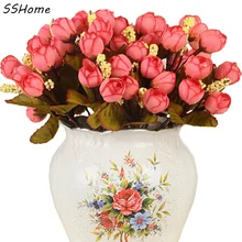 Фотография 2015 Houseware Decor Mini Rose Artificial Flowers Decorative Flower Wreaths Flowers Wedding Party Decoration Free Shipping