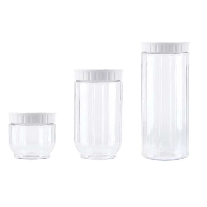 Kitchen Transparent Food Storage Container With Lids Sealing Pot Cereal Grain Bean Rice Sealed Plastic Milk Powder Jar