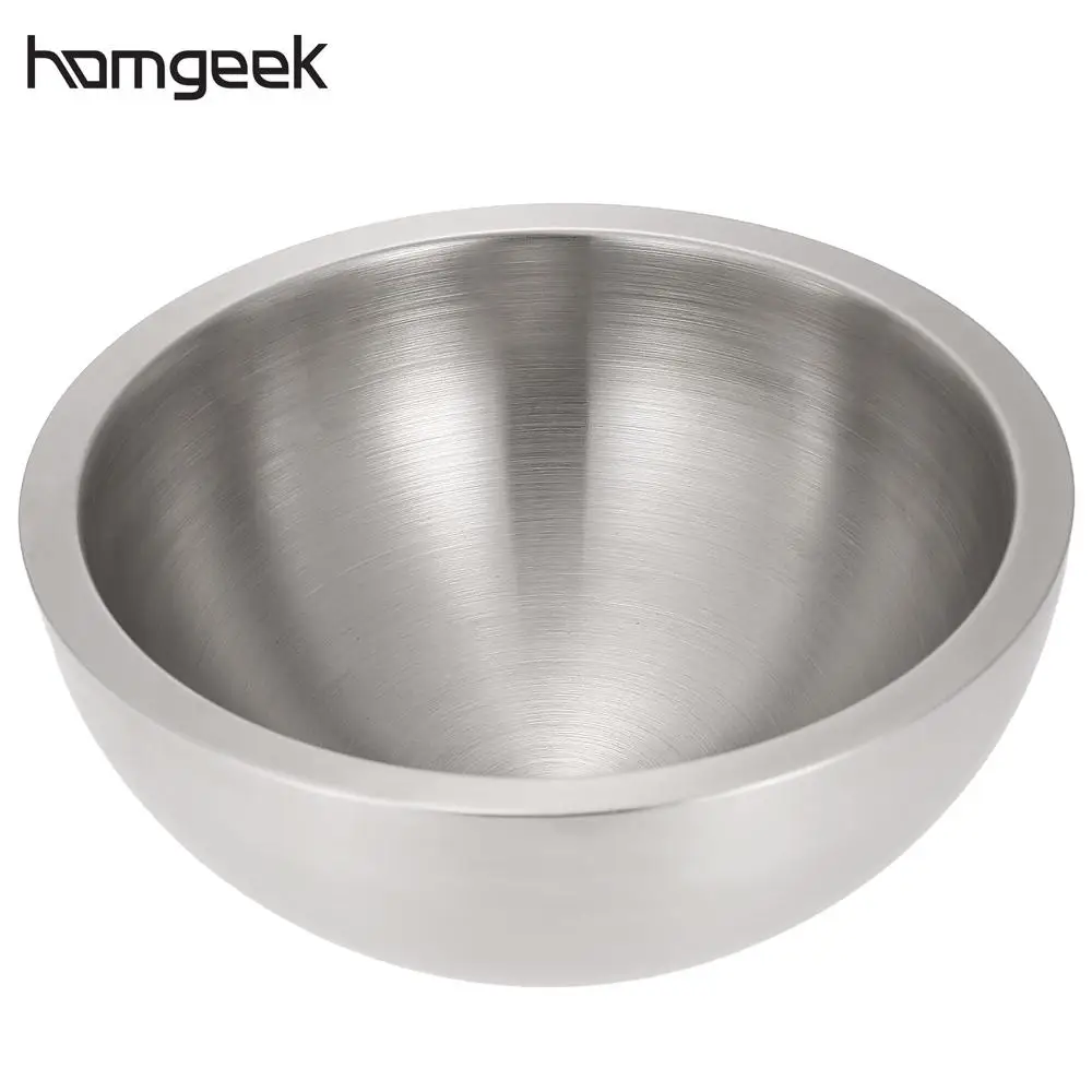 New Double layer Stainless Steel Salad Serving Bowl Kitchen Mixing Bowl