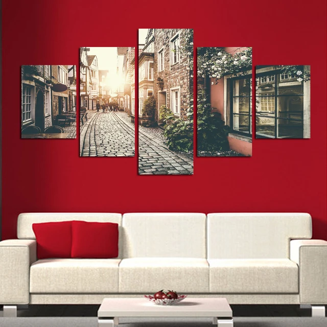 Cuadros Tela Pittura HD Via Della Città Paesaggio poster e Stampe ... Cuadros Tela Pittura HD Via Della Città Paesaggio poster e Stampe ...