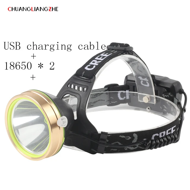 CHUANGLIANGZHE LED head lamp fishing led headlamp 18650 battery lantern
