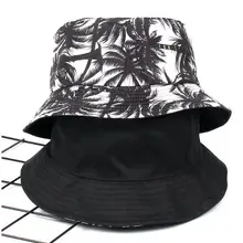 Двусторонняя Панама из кокосовой пальмы, шапка унисекс с принтом в стиле хип-хоп для женщин и мужчин, Панама, летняя шляпа в рыбацком стиле